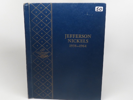 Whitman Jefferson Nickel Album, 1938-64D, 72 Coins, dt/mm unchecked, 2-56D