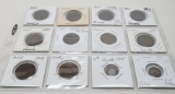 Mix: 10 Canada Cents: 3-1859, 86, 87, 1901, 03, 17, 18, 20; 2 Silver 5 Cent (1940, 20)