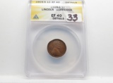 Lincoln Cent 1909S ANACS EF40 details corroded, Semi-Key