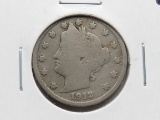 Liberty V Nickel 1912S VG, Semi-Key