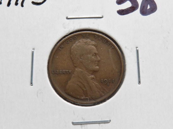 Lincoln Cent 1911S F better date