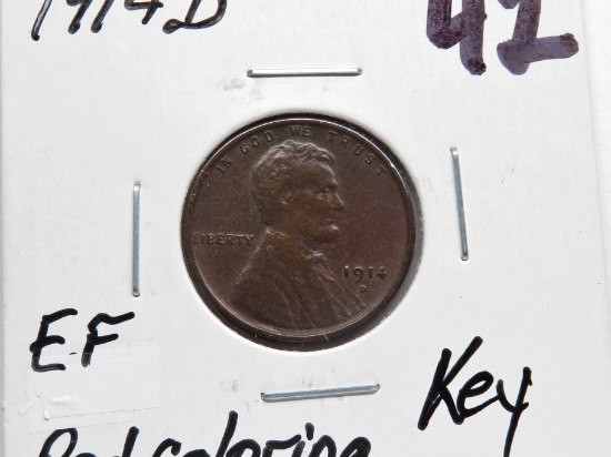 Lincoln Cent 1914D EF, Key Date, red coloring ?surface