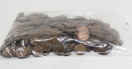 500 M/L (54.5oz) Lincoln Wheat Cents mixed dates