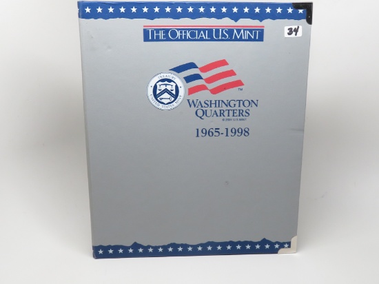 US Mint Washington Quarter Album 1965-1998S, 103 Coins includes PF & Silver PF
