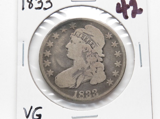 Capped Bust Half $ 1833 VG