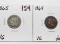 2 Nickel 3 Cent: 1865 VG, 1869 VG dark