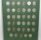 35 Mercury Dimes in scratched plastic holder, 1934-1945D, avg circ
