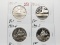 4 Clad Commemorative Half $: 2 Olympic (1992P BU, 92S PF); 2 Columbus (92D BU, 92S PF)