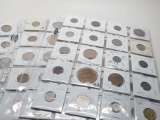 100 World Coins assorted denominations, approx 5 Countries, 1806 Spanish 2 Reale damaged
