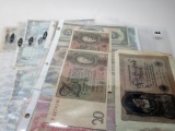 34 World Currency assorted denominations & countries