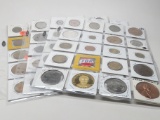 80 Tokens/Medals: Shell, Casino, Good Luck, Commemorative, Wooden, Transportation, 10 Husky Oil, Tax