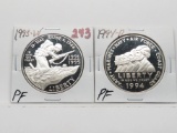2 Silver $ Commemoratives: 1993W WW2 PF, 1994P Military Women PF