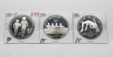 3 Silver $ Commemoratives PF: 1995P Paralympics, 1996P Rowing, 1996P High Jump