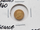 1860 Guatemala .875 Gold 4 Reales, scarce 3 year type