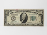 $10 FRN 1928 Kansas City SN J01418951A, Fine
