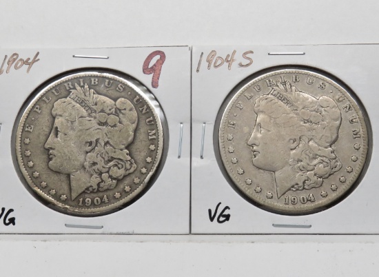 2 Morgan $: 1904 VG, 1904S VG