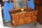 Vintage beryl wood dresser w/mirror.