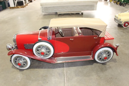 Vintage Duesenberg Special 8 pedal car, 2 seater, 5' 3" long x 23" wide x 2