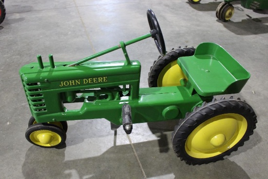 John Deere A pedal tractor, open crank case and grill, solid wheels, 31" lo