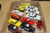 Box 10 die cast mini  car models, Ertl & road champs, 1:43 scale.