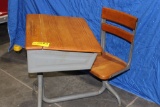 Child's school desk & chair.