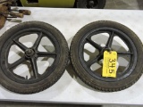 (2) Cart tires with poly rims, 16x2.125.