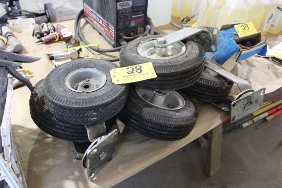 (4) Tire casters rubber, 12".