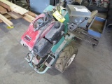 Rocker power broom w/auger, Honda 11 hp., unit damaged.