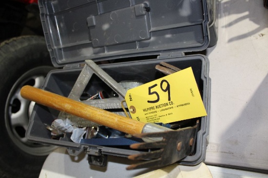 Tool box with assorted tools.