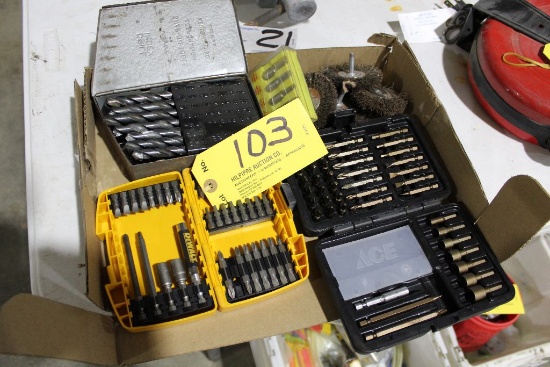 Box of drill bit and driver sets.