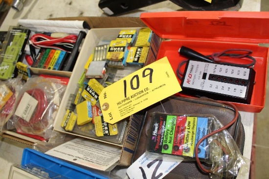 Box of fuses, battery tester, etc.