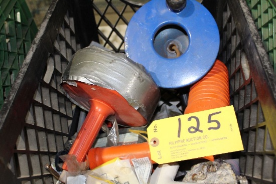 Crate with augers, etc.
