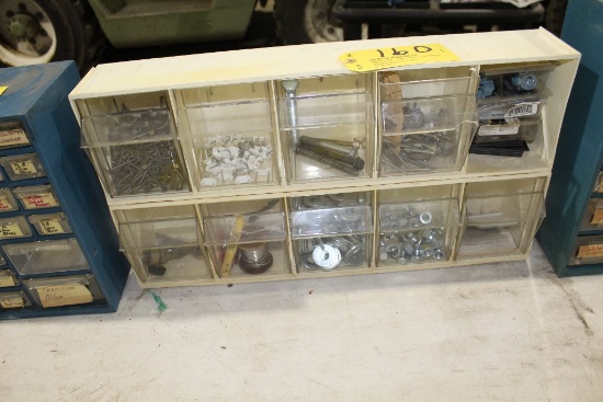 Cabinet with washers, nuts, nails, etc.