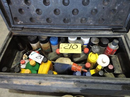 Qty. of grease, lubes, paint, poly box.