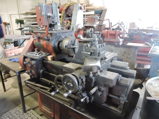 LeBlonde lathe, 8" three jaw chuck, 2.5" hole, oil cooled, 15' bed.