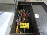 Tool box with screw drivers.