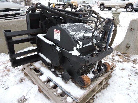 Bradco concrete cold planer, shaver, skid steer mount, 3- function.