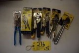 Vise grip sheet metal tools; (3) Stanley vise grips, crimping, tool.