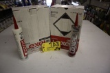 Lexel sealant, (12) white, (12) 10 oz clear.