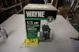 Wayne 1/3 hp, sumbersible pump.