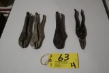 Vise grips (3); Tin snips (1).