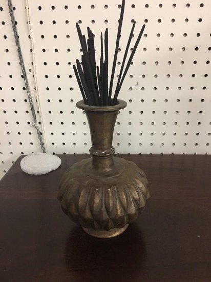 BRONZE FLOWER VASE