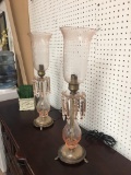 PAIR OF CRYSTAL LAMPS