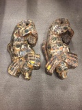 PAIR OF CARVED WOODEN DOGS