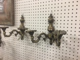PAIR OF BRONZE WALL SCONCES