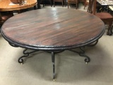 SOLID WOOD ROUND DINING TABLE