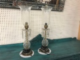 PAIR OF CRYSTAL LAMPS