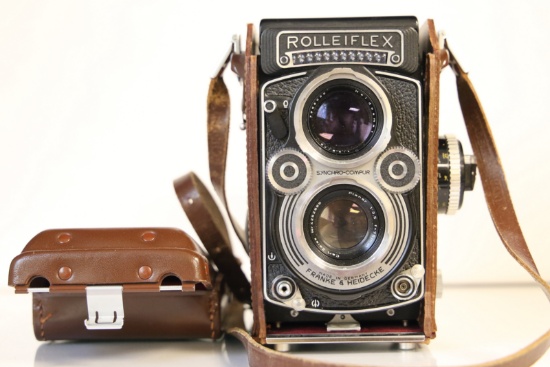 Rollei Rolleiflex TLR Camera with Leather Case