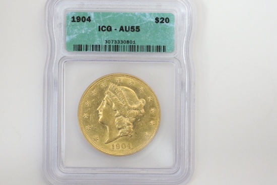 1904 $20 Gold Coin, Liberty Head