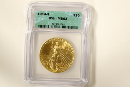 1914 S $20 Gold Coin, Saint-Gaudens